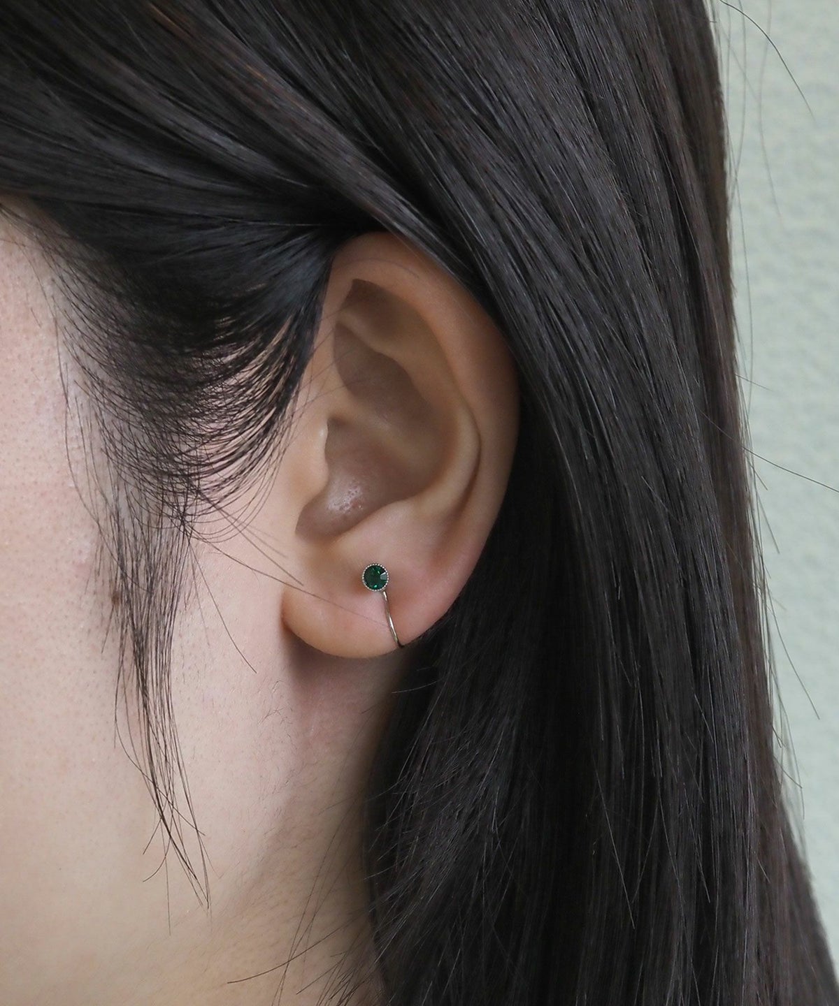 バースデーカラーストーンループフィットイヤリング