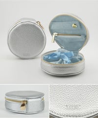 MUKアクセサリーポーチ ラウンド型フェイクレザータイプ