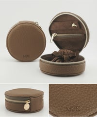 MUKアクセサリーポーチ ラウンド型フェイクレザータイプ