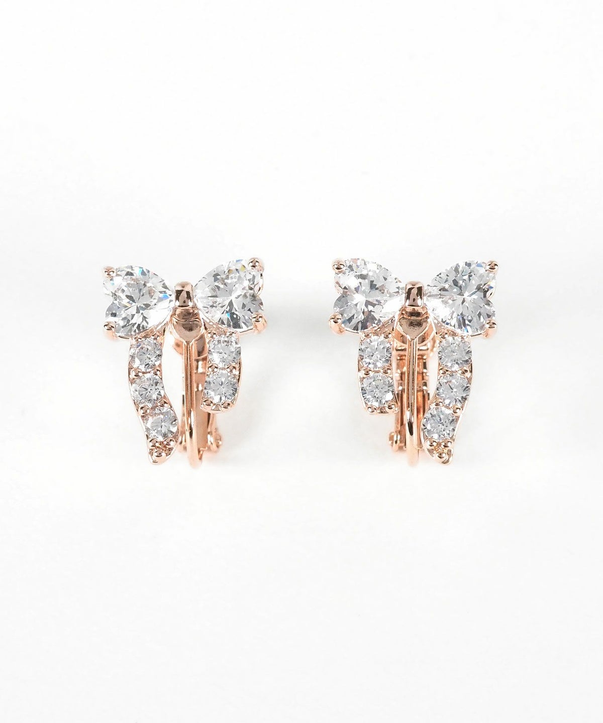 キュービックアシメリボンイヤリング【Dahlia】