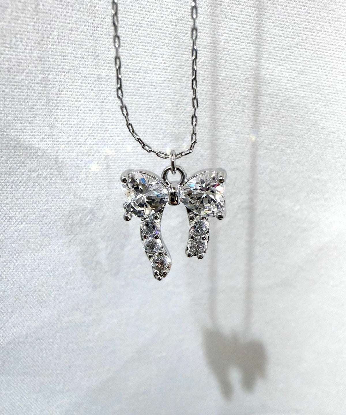 キュービックアシメリボンネックレス【Dahlia】