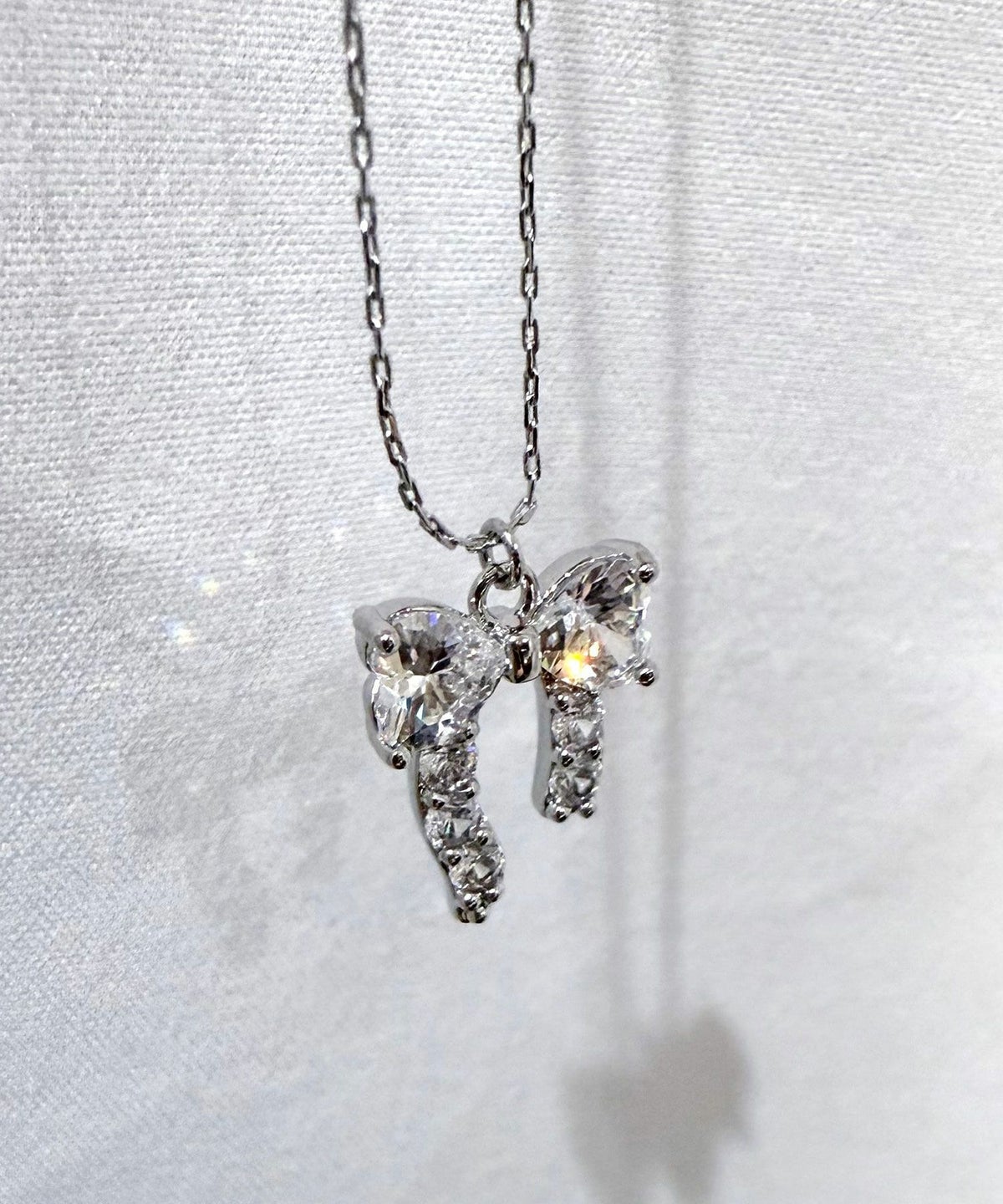 キュービックアシメリボンネックレス【Dahlia】