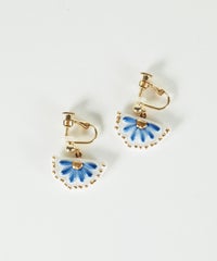 美濃焼タイル花かごイヤリング