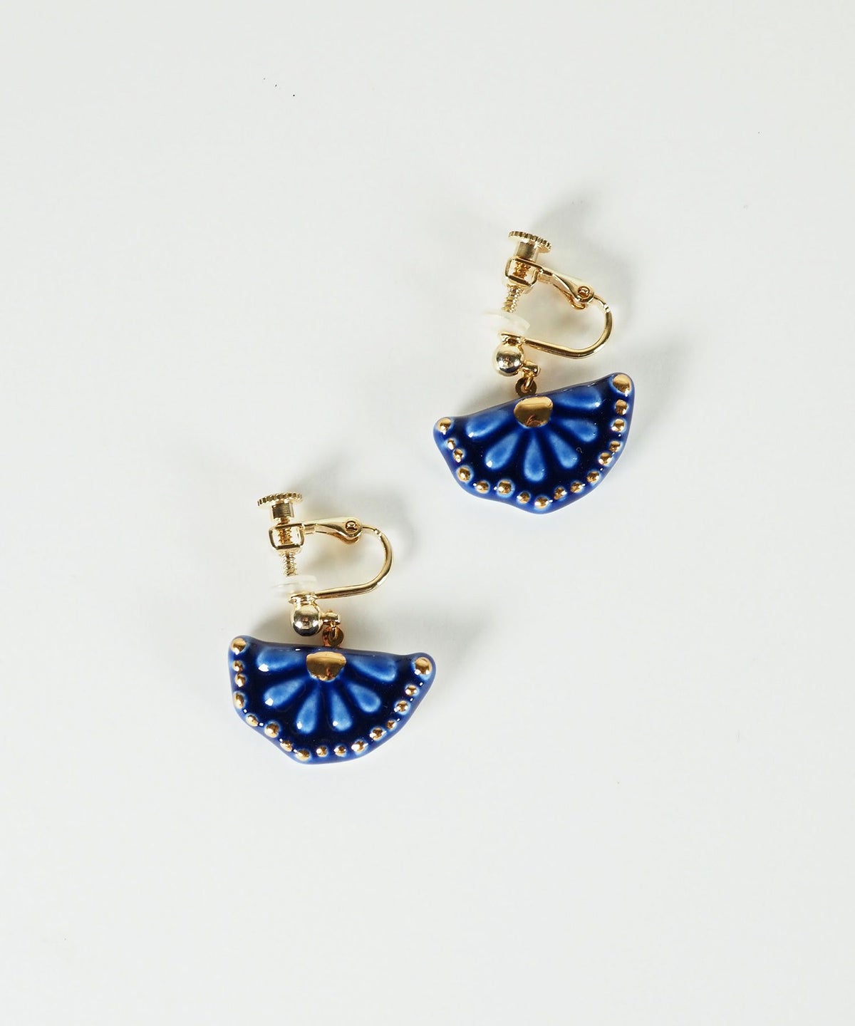 美濃焼タイル花かごイヤリング