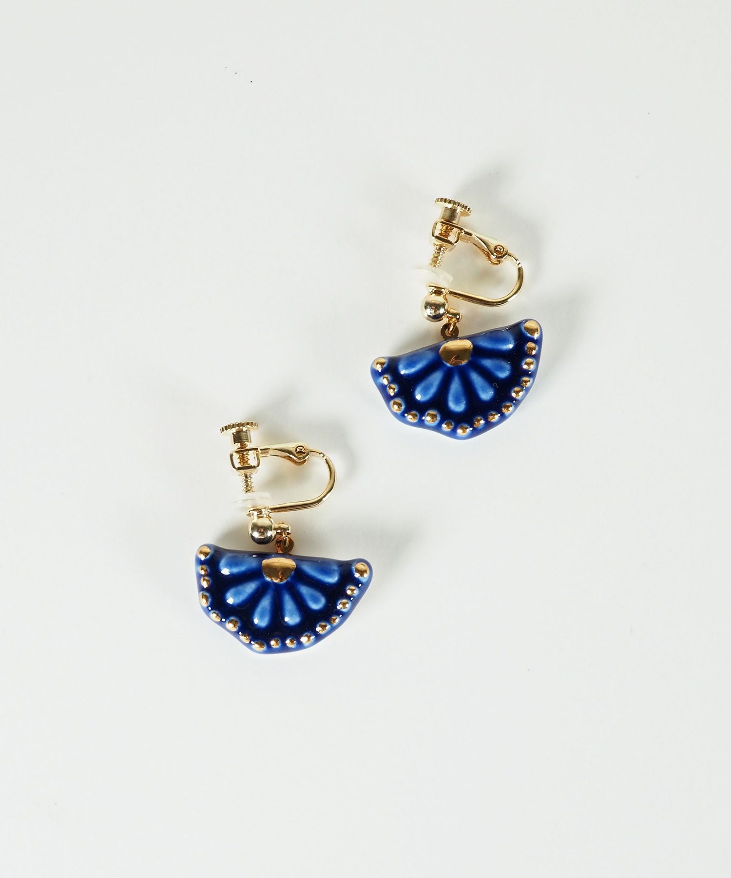 美濃焼タイル花かごイヤリング