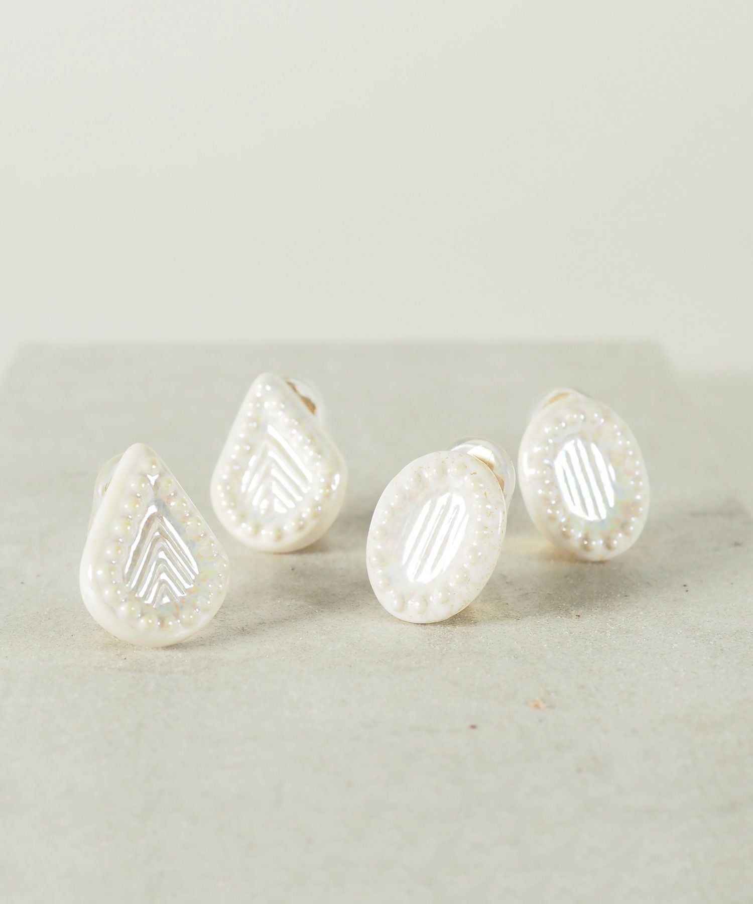 美濃焼タイル人魚の涙イヤリング