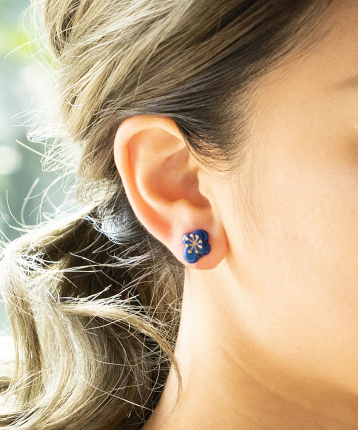 美濃焼タイルわたぐもピアス