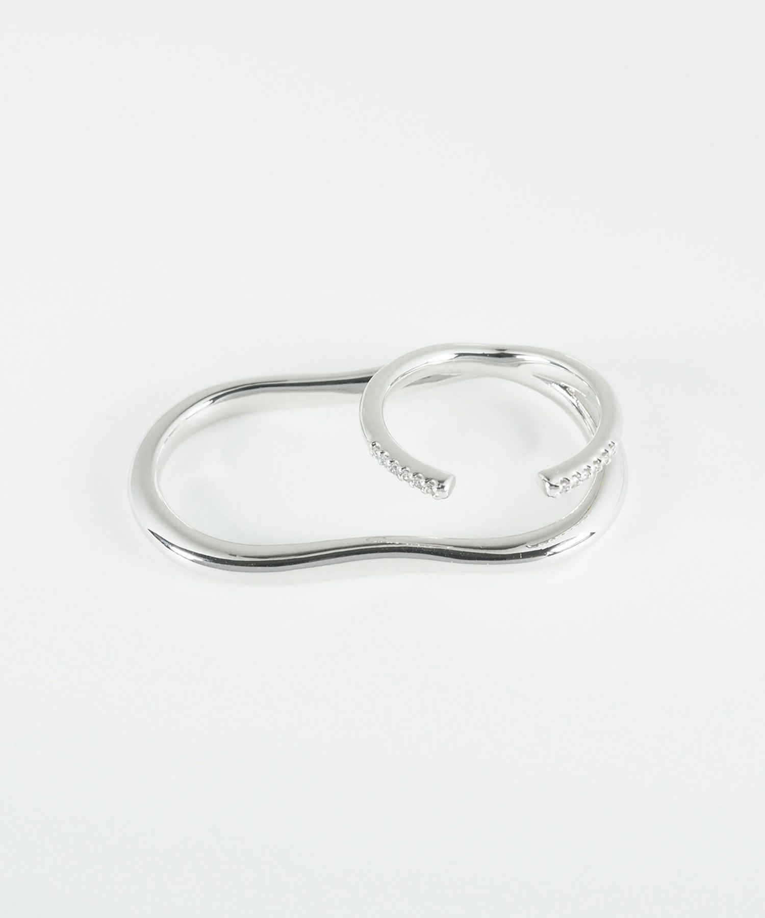 CZダブルラインダブルリング