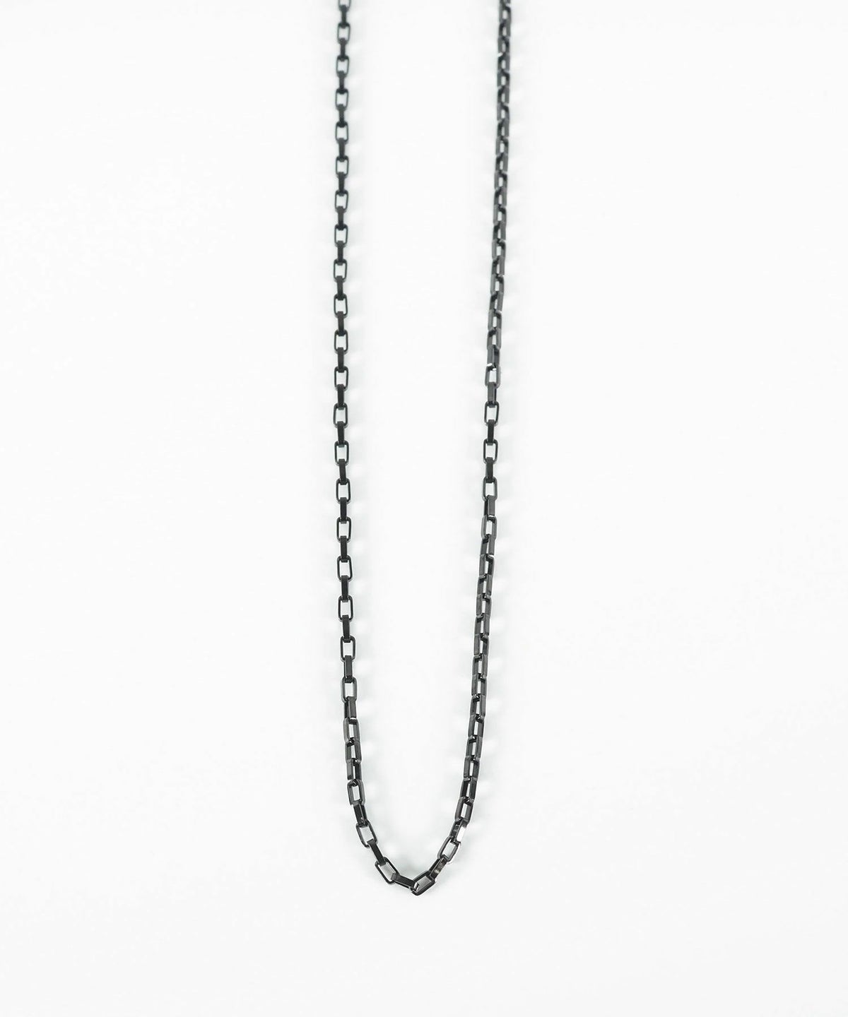 スクエアアズキチェーンBKステンレスネックレス