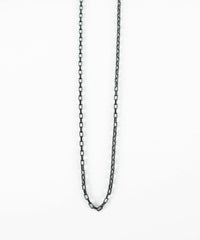 スクエアアズキチェーンBKステンレスネックレス