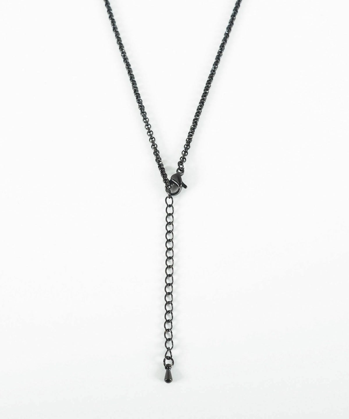 スクエアアズキチェーンBKステンレスネックレス