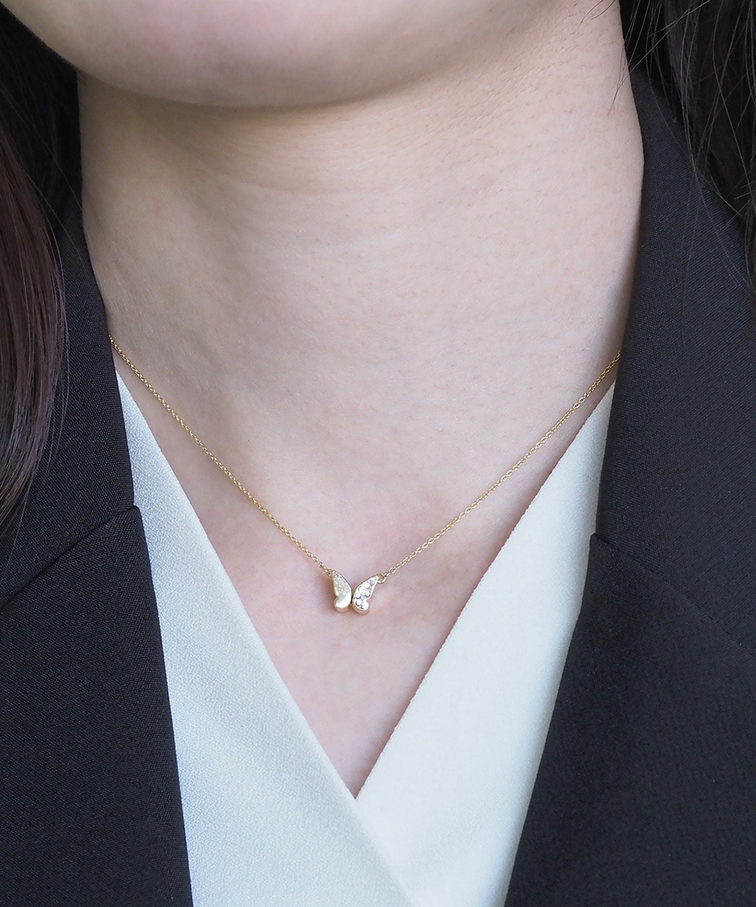 ビジューバタフライマグネットペンダント