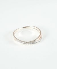 クロスラインストーンリング