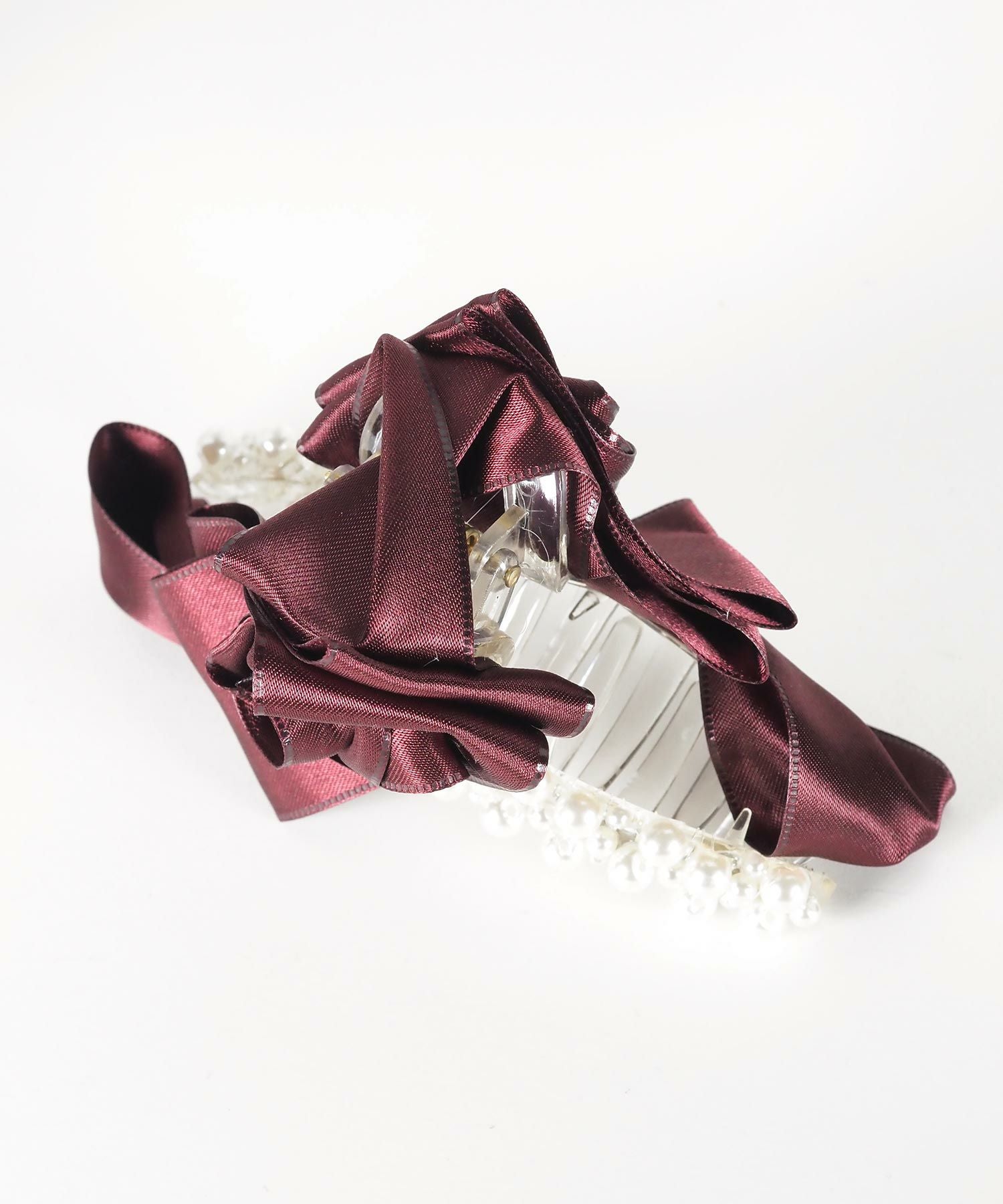 ローズリボンパールバンスクリップ