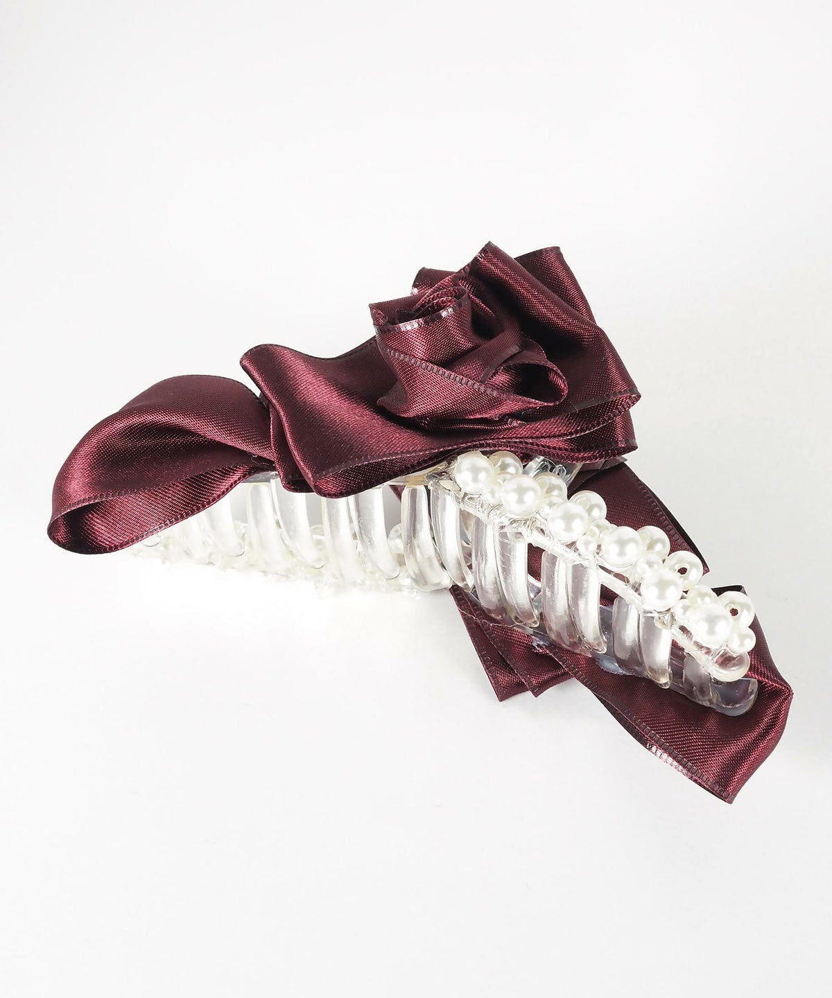 ローズリボンパールバンスクリップ