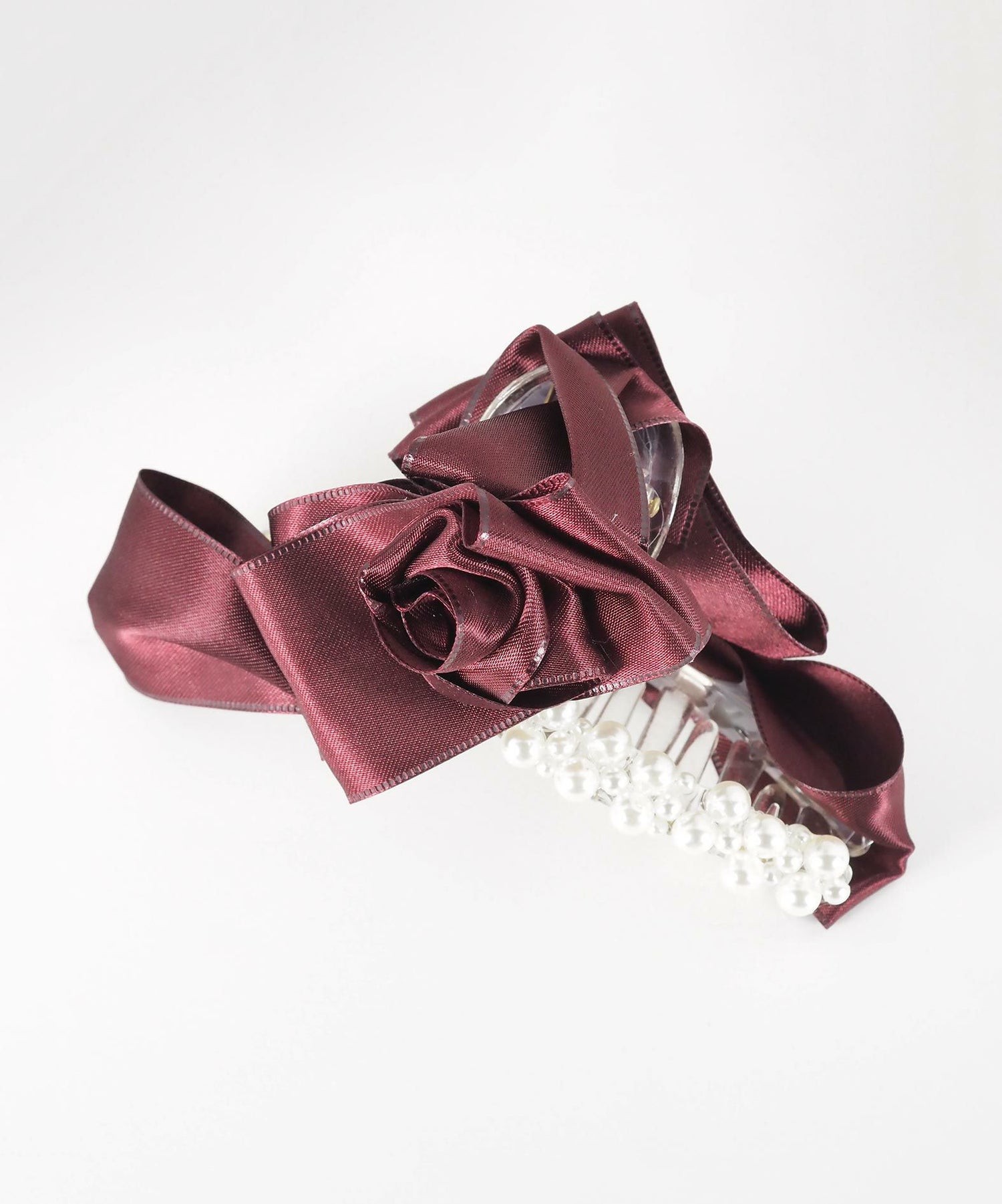 ローズリボンパールバンスクリップ