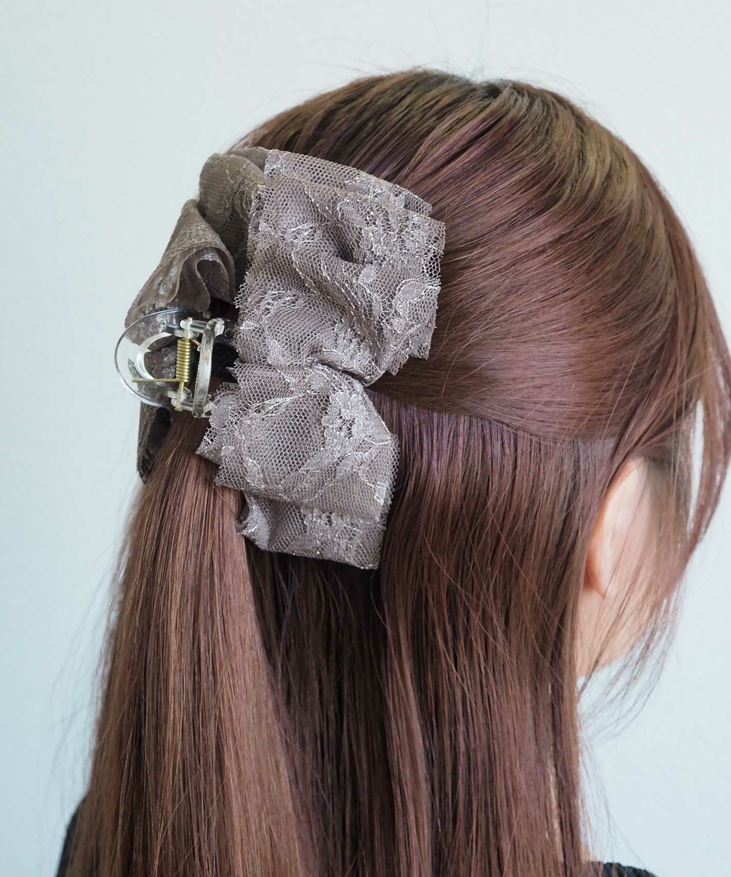 レースリボンバンスクリップ