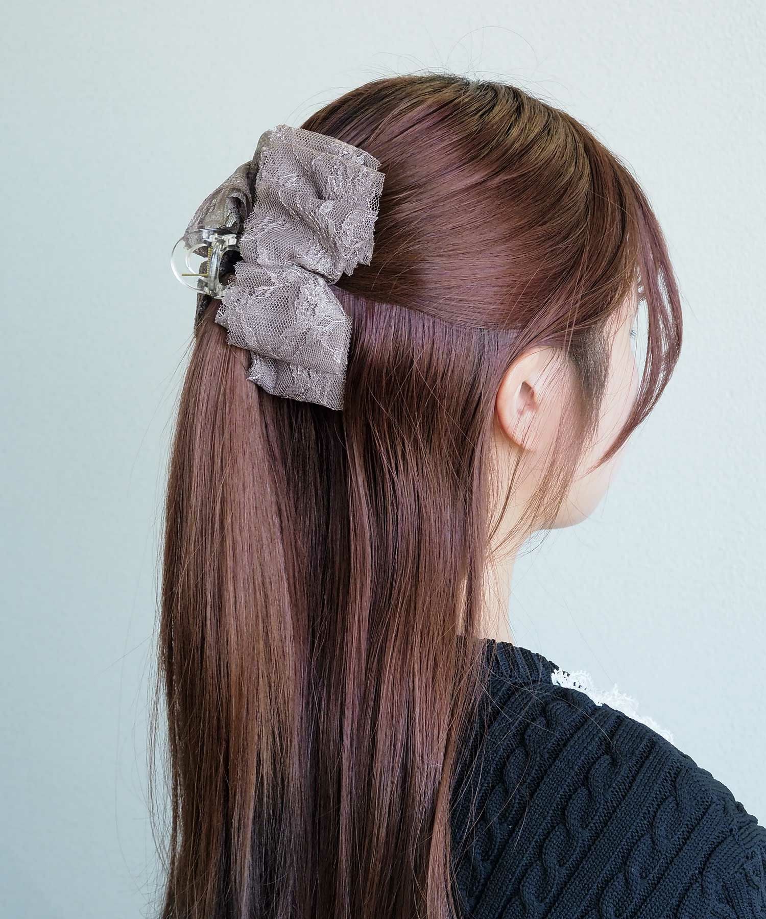 レースリボンバンスクリップ