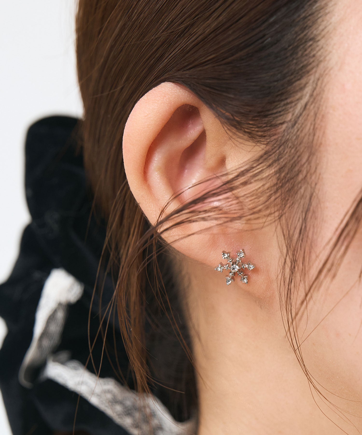スノークリスタルステンレスポストセットピアス