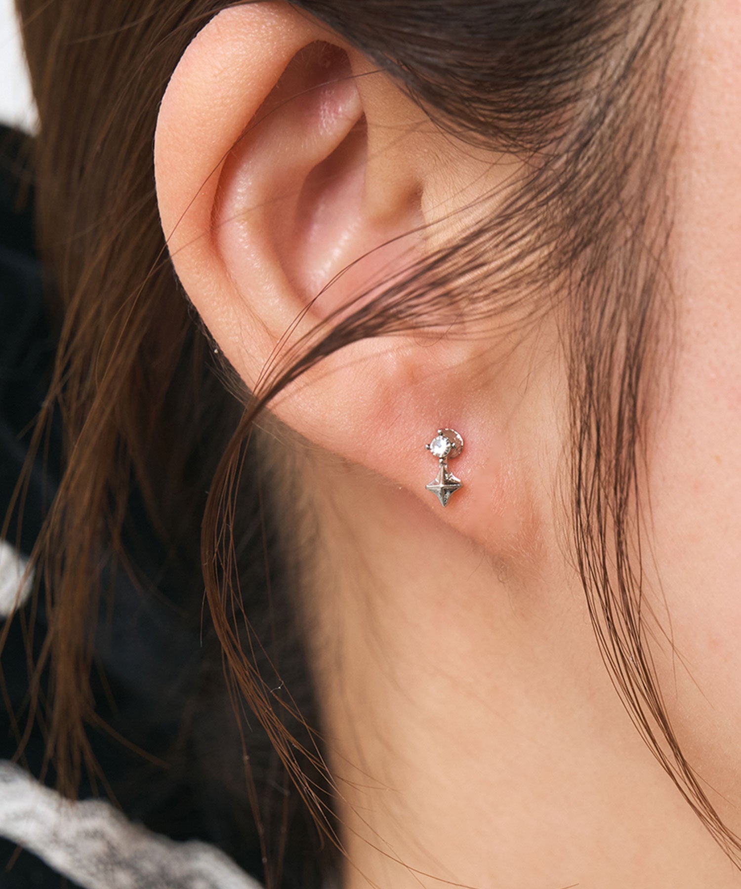 スノークリスタルステンレスポストセットピアス