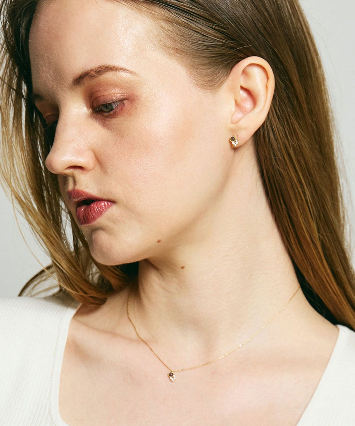 ナチュラルストーンシューティングスターピアス【MUK Dreamy stone】