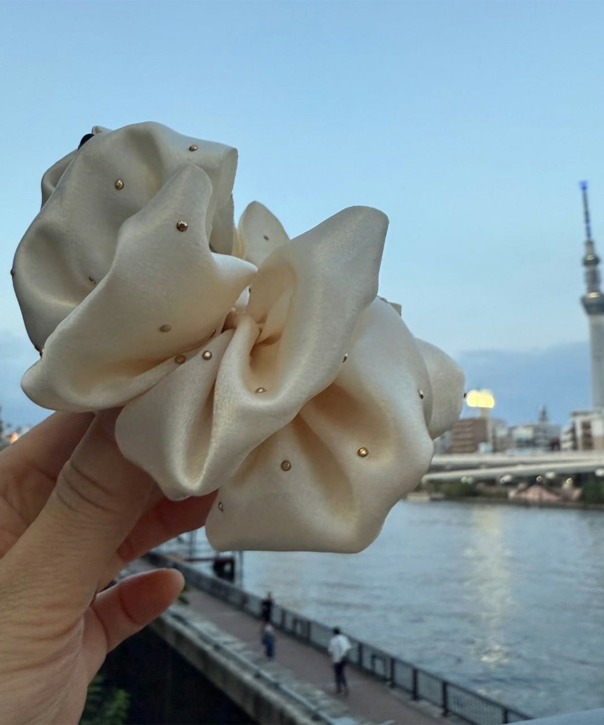 サテンタイニードットバンスクリップ