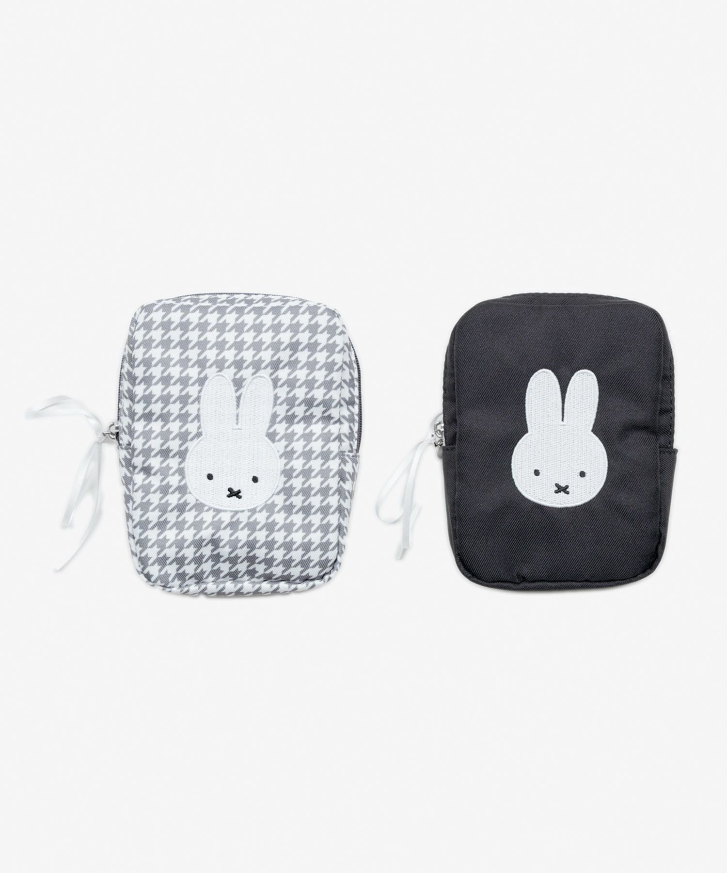 ミッフィー チドリ＆モノトーン 縦型スクエアポーチ