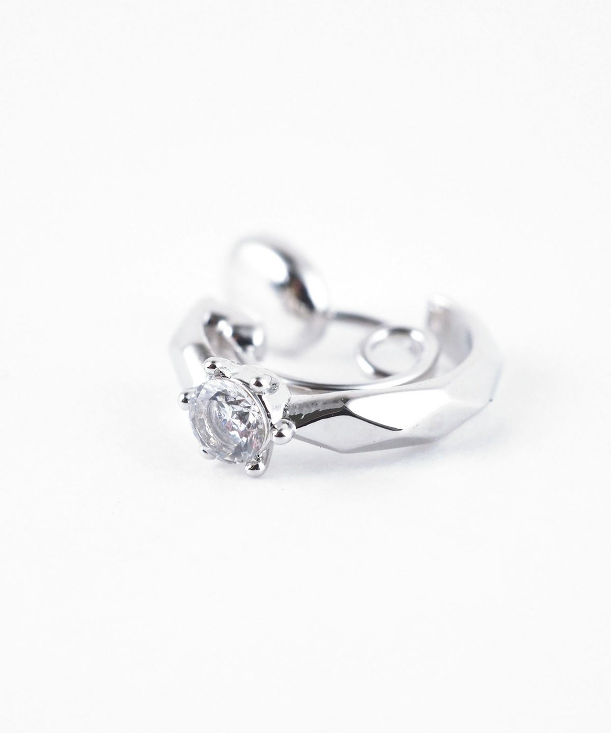 【web限定】ルミダイヤカットシャインフープループフィットイヤリング【Lumirise】