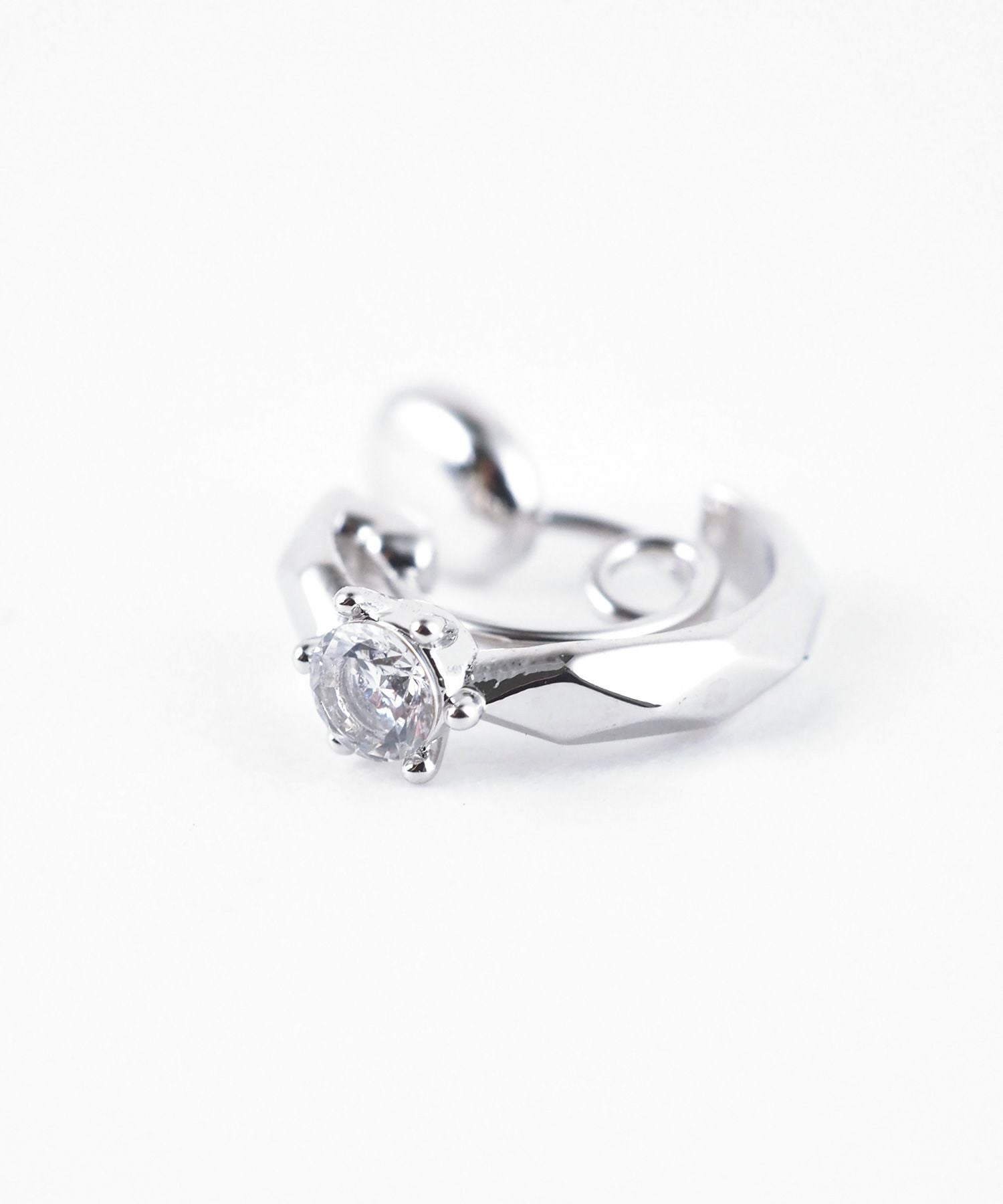 【web限定】ルミダイヤカットシャインフープループフィットイヤリング【Lumirise】