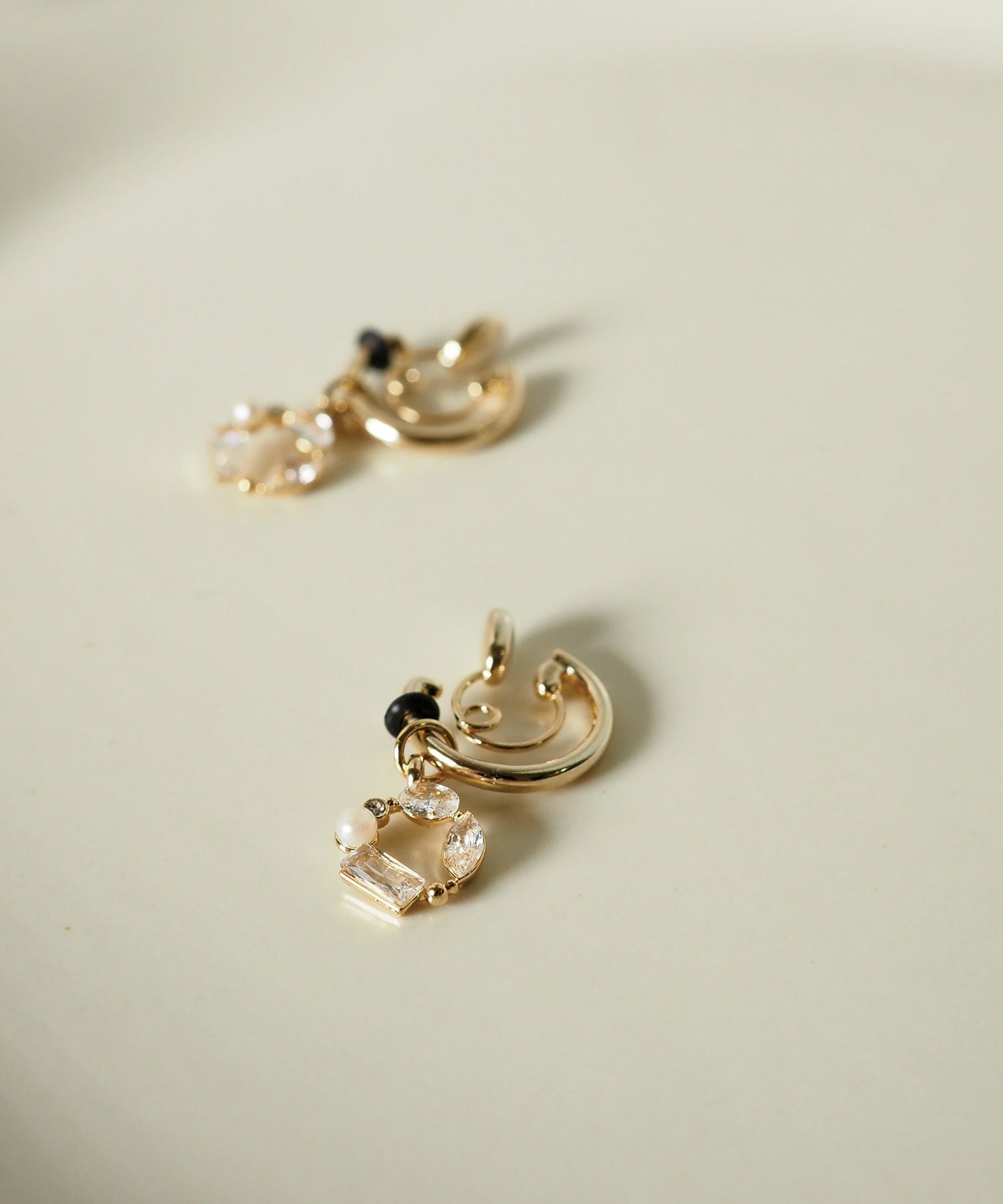 【web限定】ルミビジューリース2wayループフィットイヤリング【Lumirise】