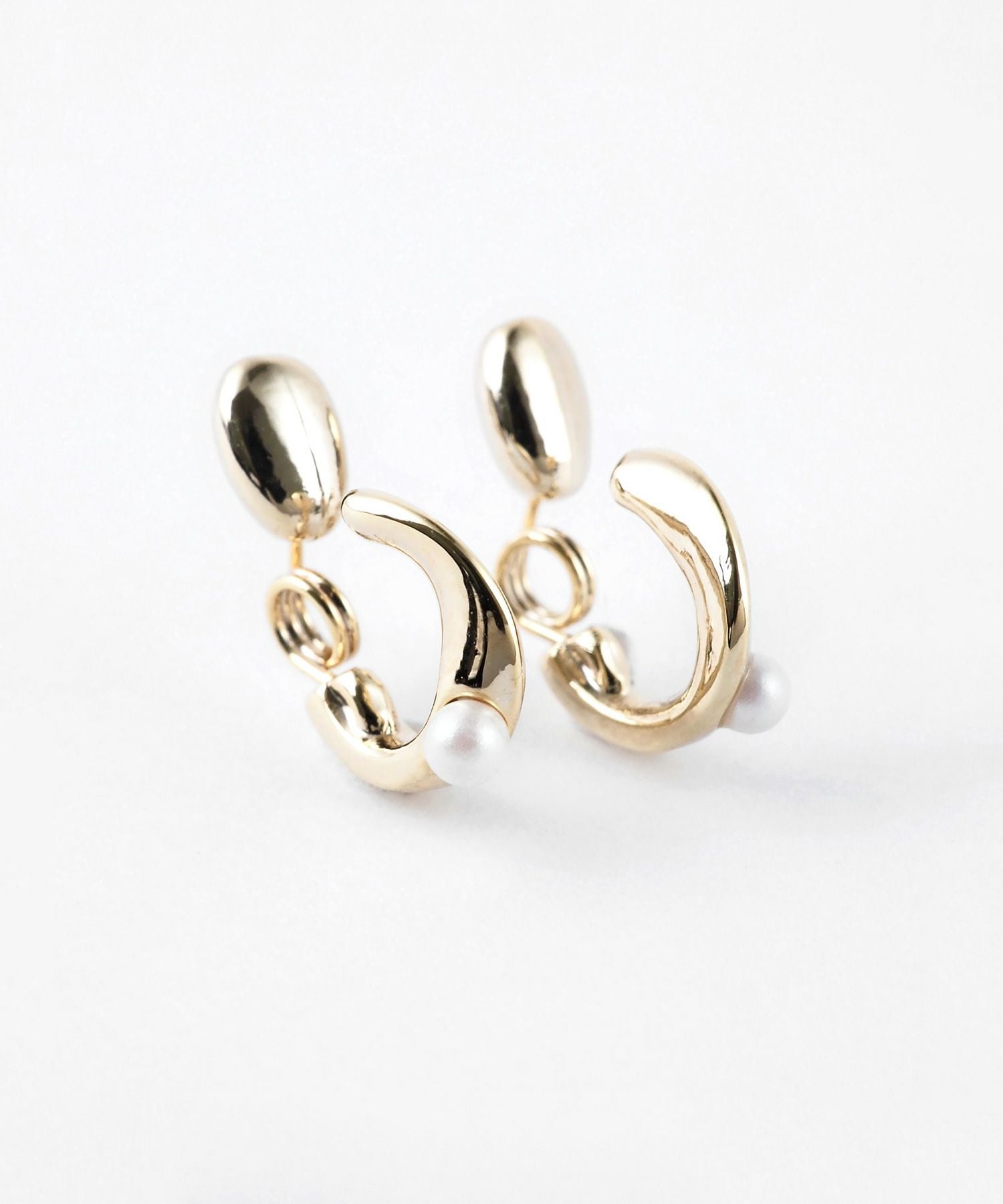 【web限定】ルミポイントパールフープタイニーループフィットイヤリング【Lumirise】