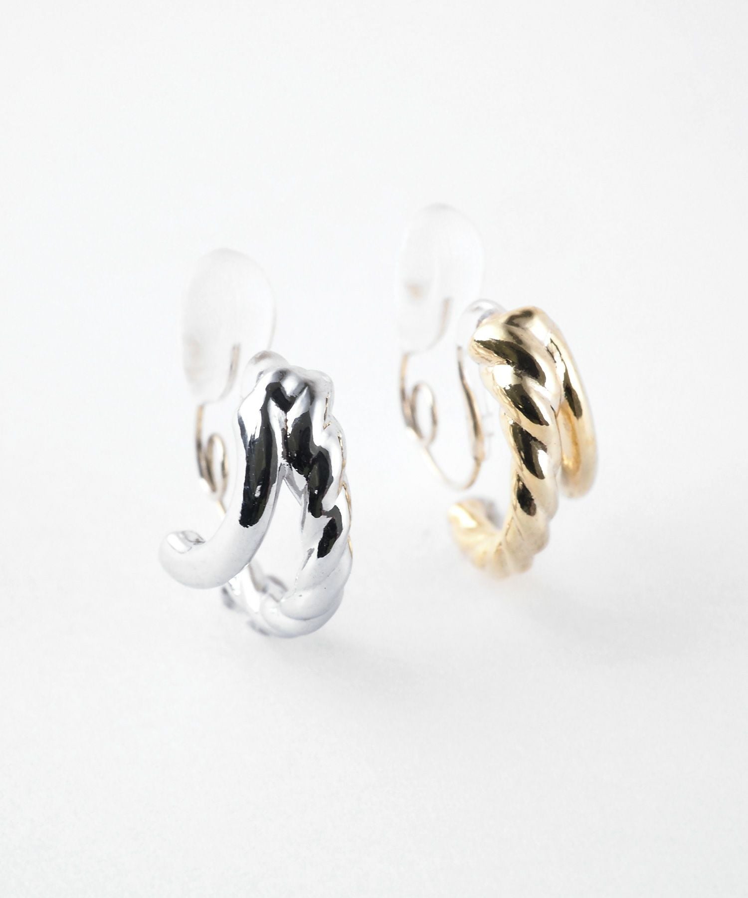 【web限定】ルミレイヤーフープクリスタルループフィットイヤリング【Lumirise】