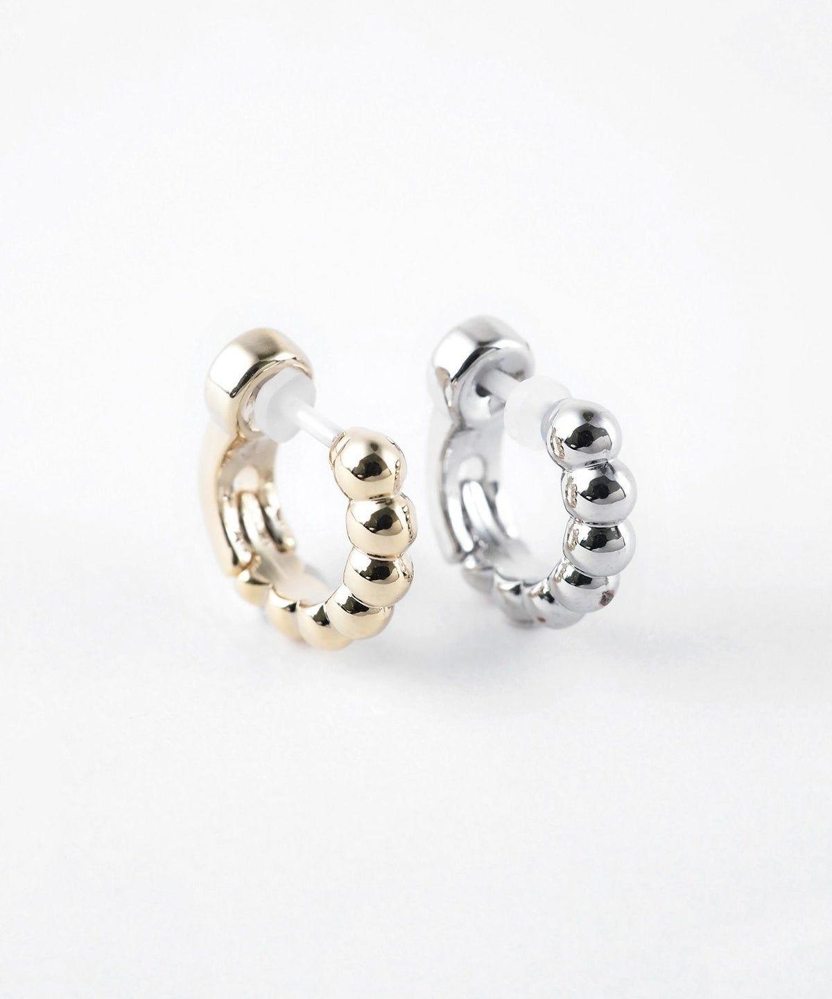 【web限定】ルミボールラインフープセラミックポストスムースピアス【Lumirise】