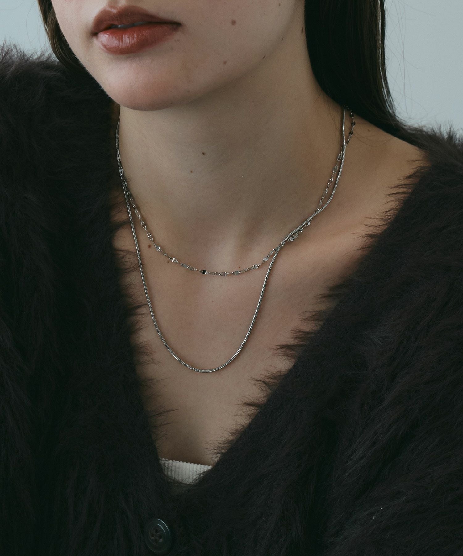 ペタルダブルチェーンネックレス【MUK lucenzio】