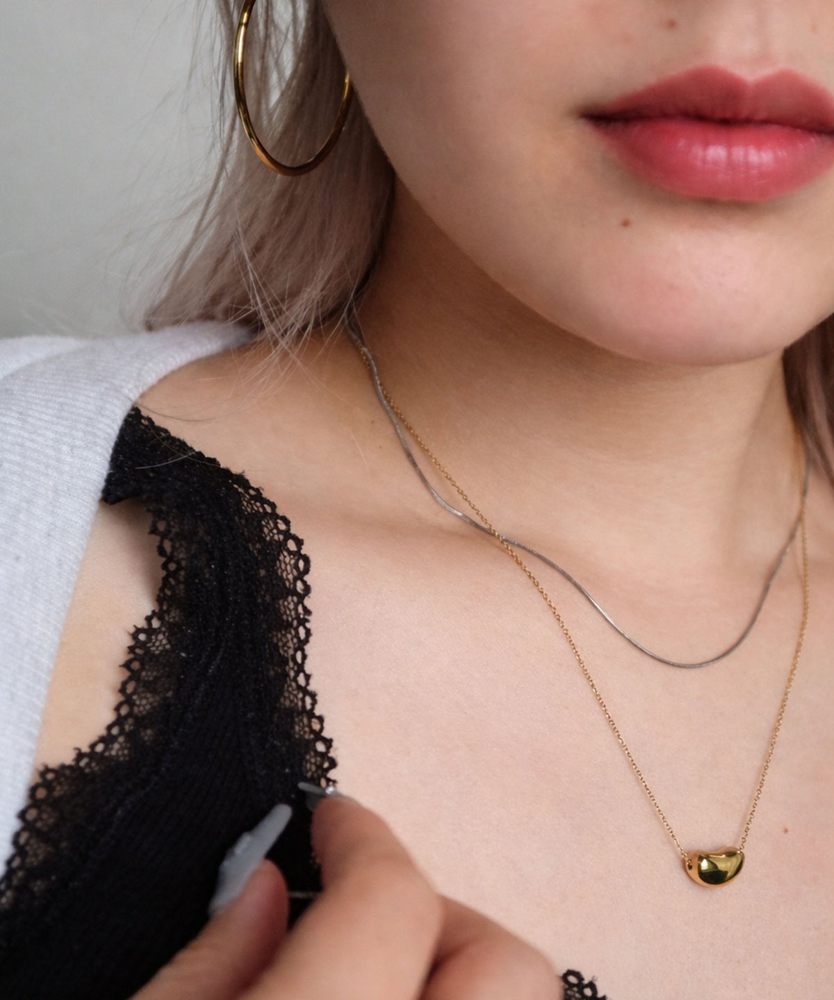 ドロップダブルチェーンネックレス【MUK lucenzio】