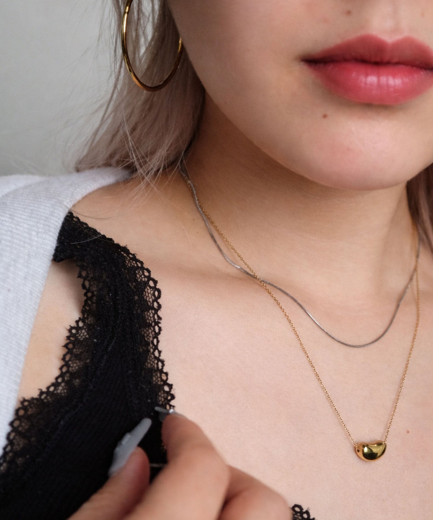 ドロップダブルチェーンネックレス【MUK lucenzio】