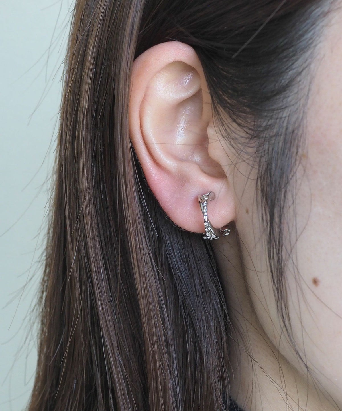 クロスストーンクリップイヤリング