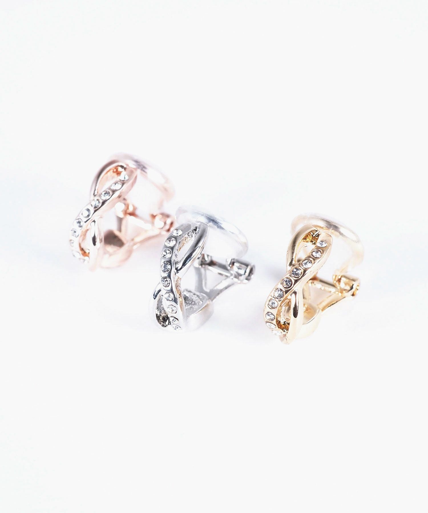 ツイストストーンクリップイヤリング