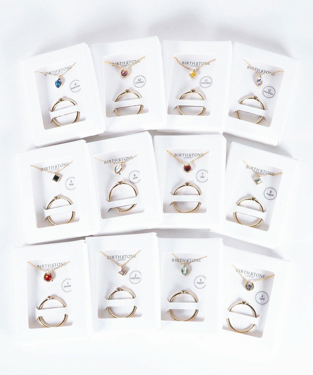 誕生石ネックレス＆リングセット