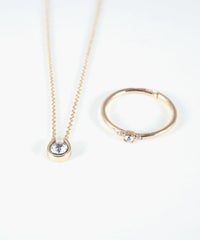 誕生石ネックレス＆リングセット