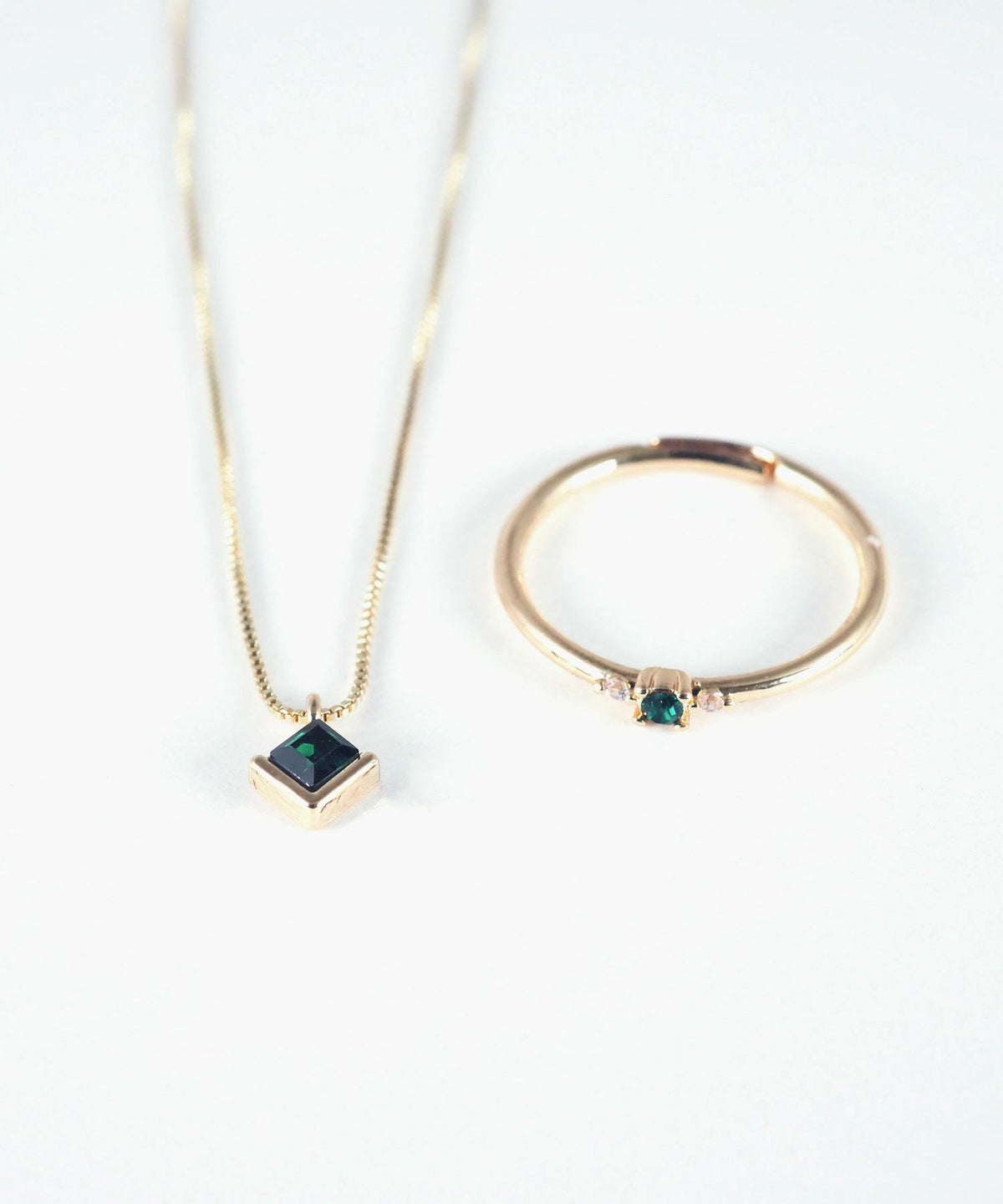 誕生石ネックレス＆リングセット