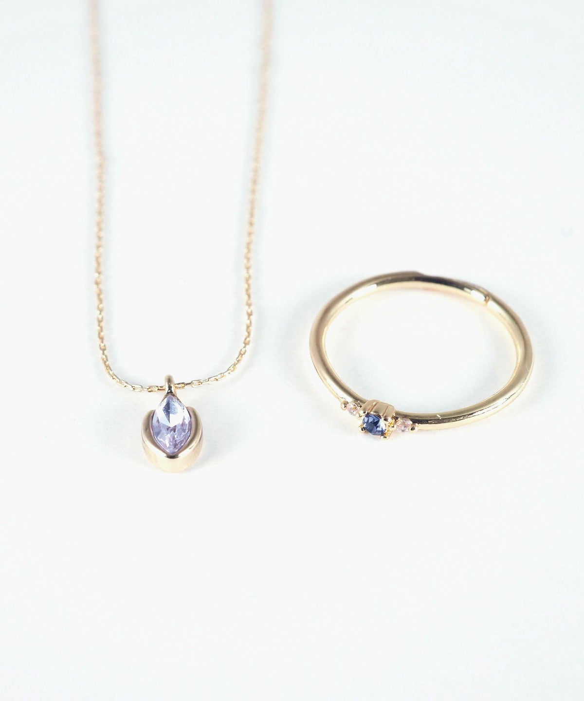 誕生石ネックレス＆リングセット