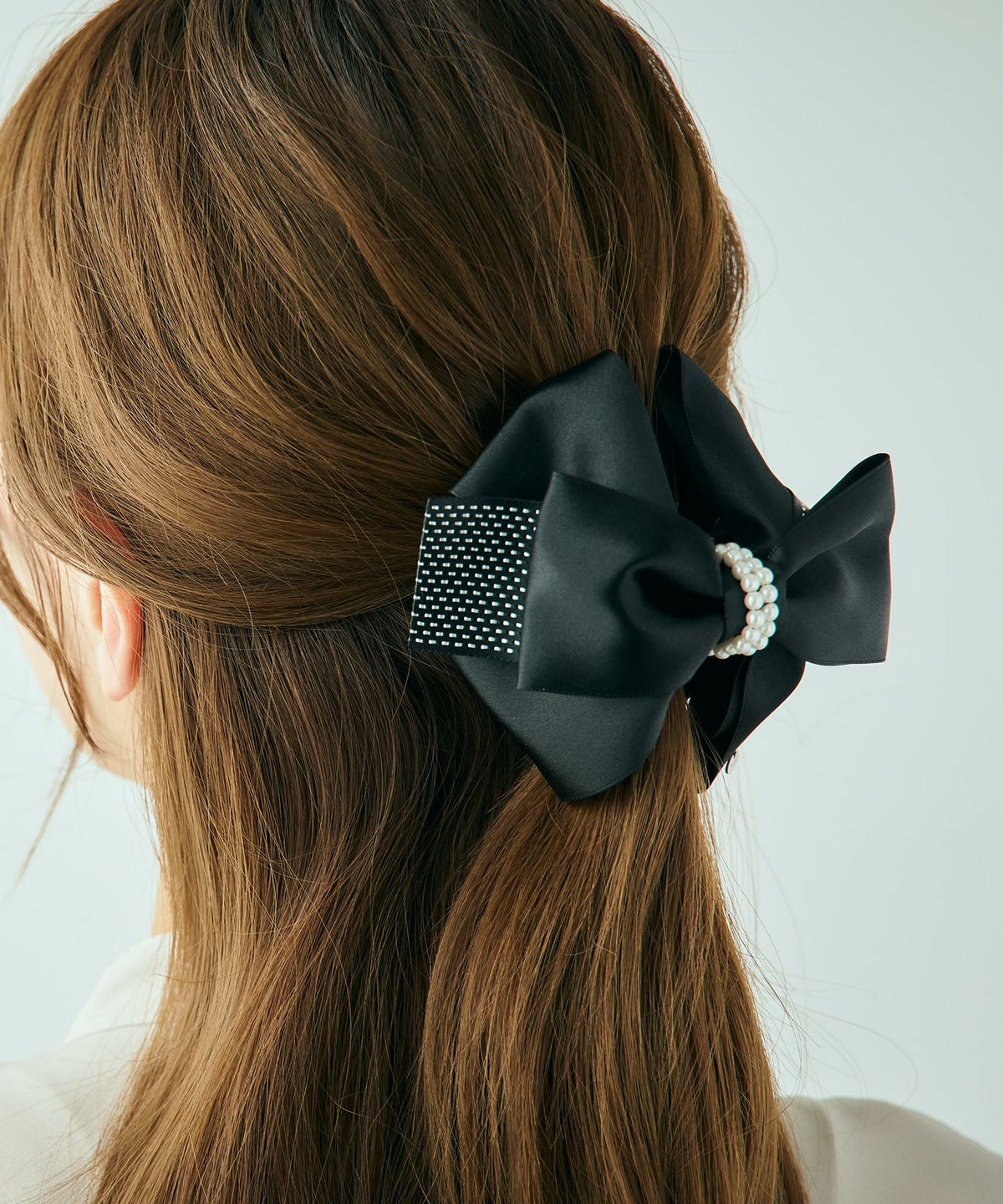 サテンリボンパールバンスクリップ【JUNO PREMIUM】