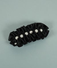 サテンリボンフリルパールバレッタ【JUNO PREMIUM】