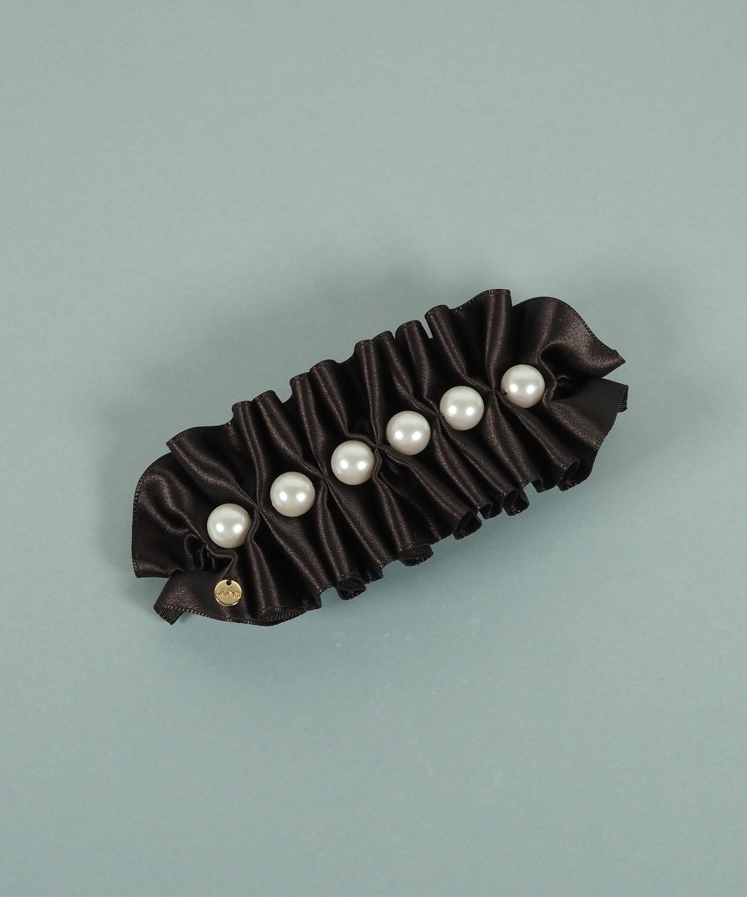 サテンリボンフリルパールバレッタ【JUNO PREMIUM】 | 【公式】MUK