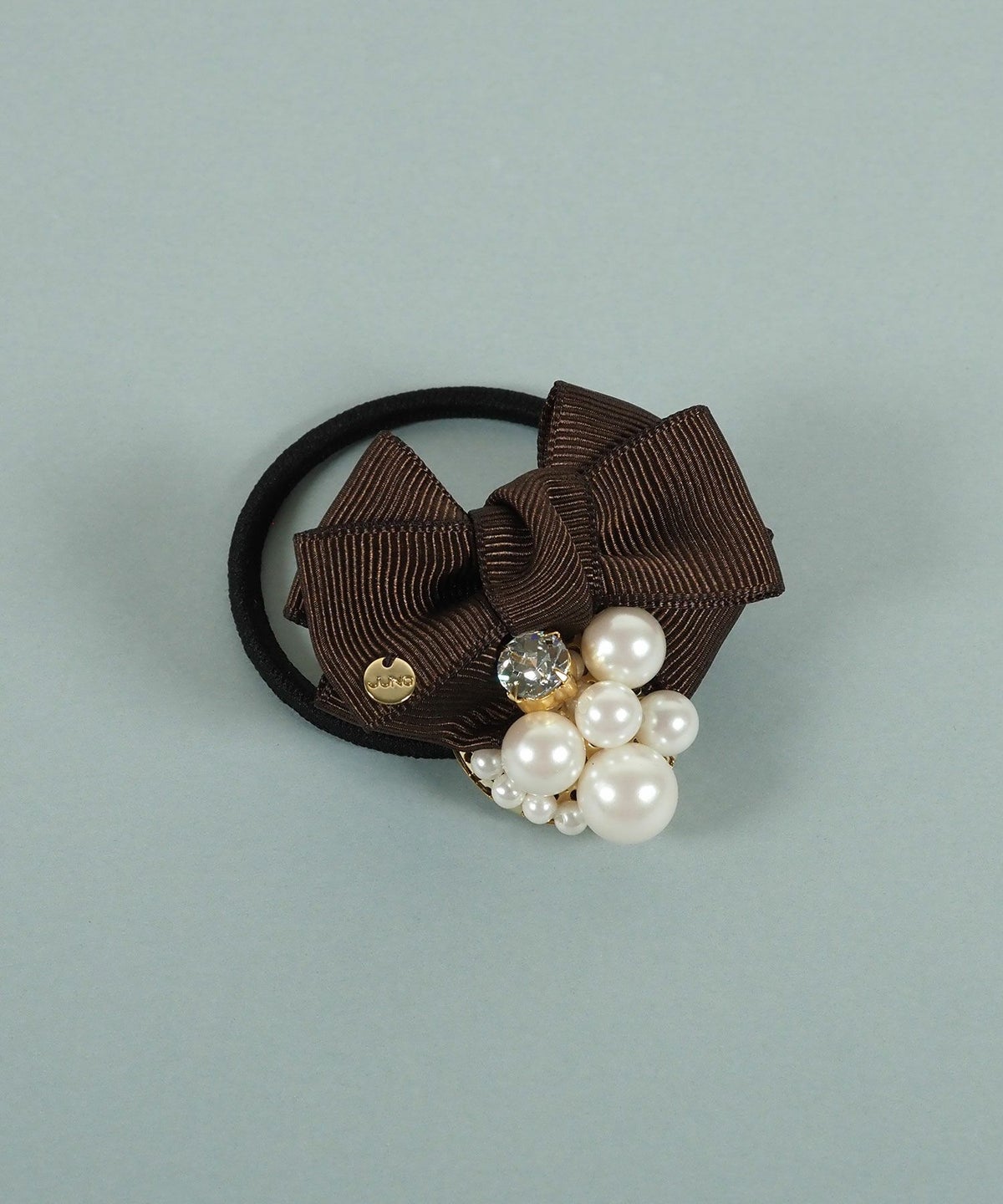 グログランリボンパールヘアゴム【JUNO PREMIUM】