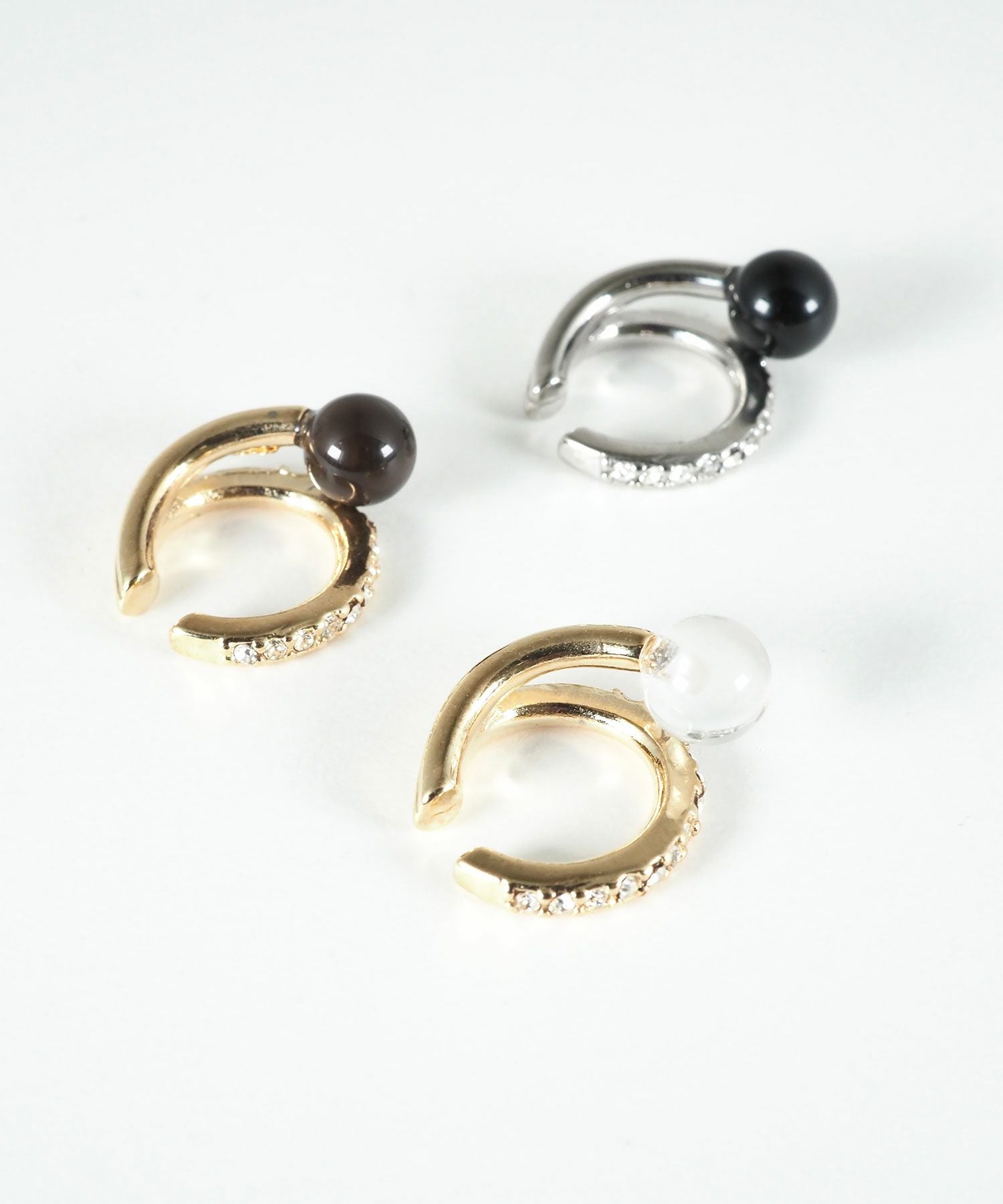 ストーン×ガラスイヤーカフ【MUK blossom stone】