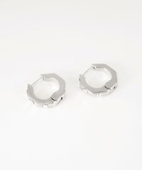 ポリゴンストーンスプリングフープピアス