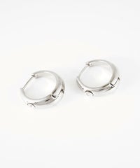 チャンキーストーンスプリングフープピアス