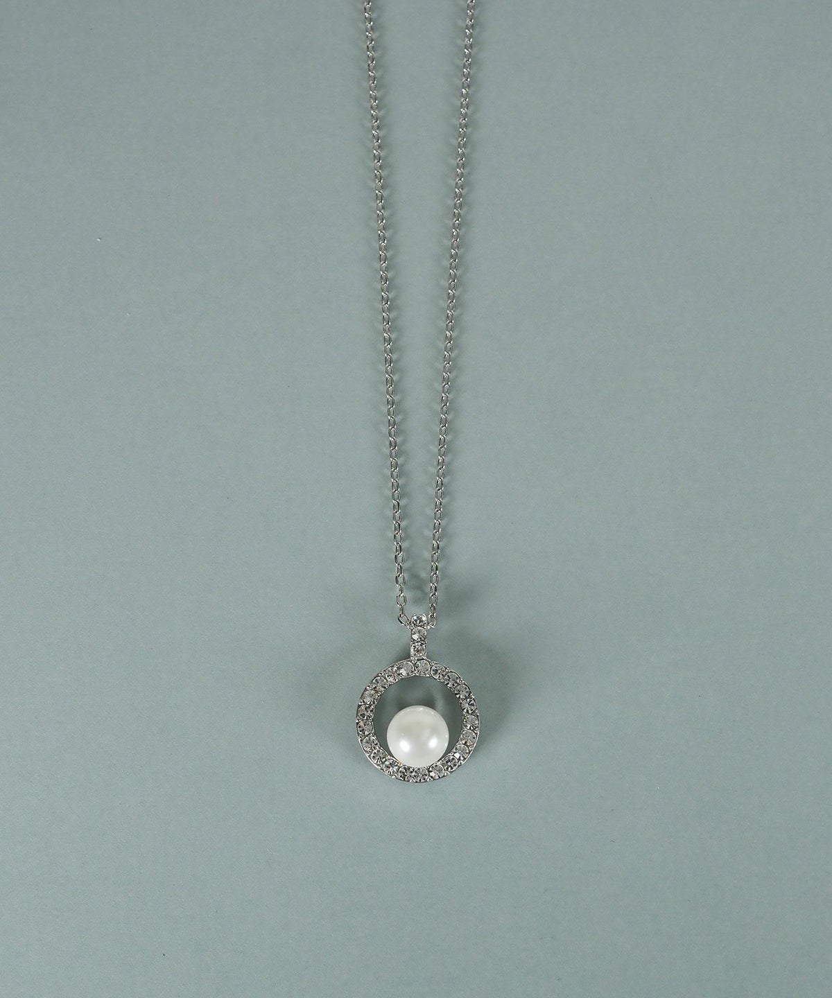 貝パールサークルパヴェネックレス